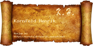 Kornfeld Henrik névjegykártya